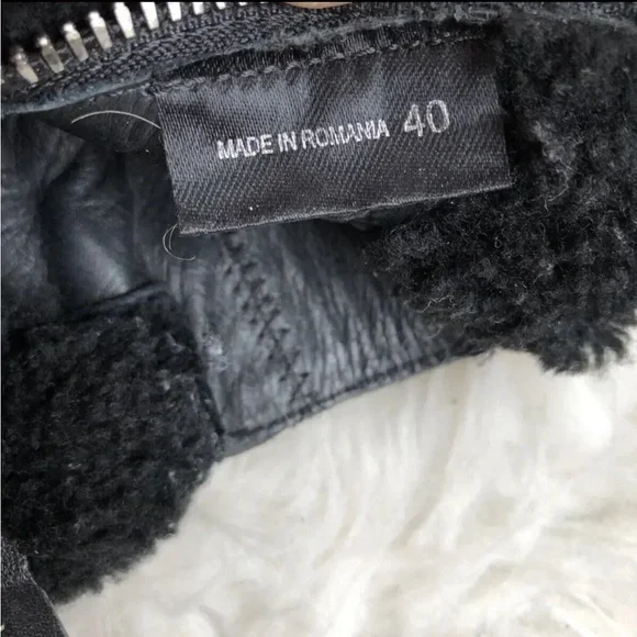 Rag & Bone Farling Black Leather Shearling Booties - Picture 8 of 9